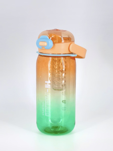 Бутылочка для воды Yes-Water пластик 950 мл (оранжевый/зеленый)