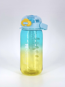 Бутылочка для воды Yes-Water пластик 950 мл (голубой/желтый)