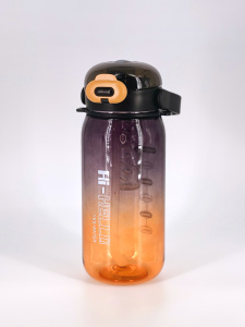 Бутылочка для воды Yes-Water пластик 950 мл (черный/оранжевый)