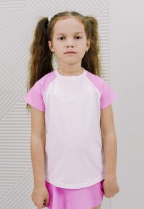 Теннисная футболка для девочки VINNER (белый/сиреневый)