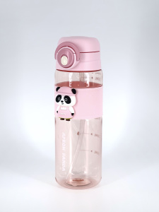 Бутылочка для воды Yes-Water пластик Панда 650 мл (розовый)