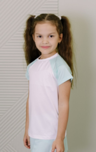 Теннисная футболка для девочки VINNER (белый/пастельно-голубой)