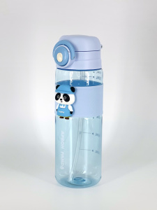 Бутылочка для воды Yes-Water пластик Панда 650 мл (голубой)
