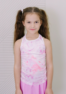 Теннисная майка для девочки VINNER (принт розово-сиреневый)