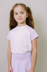 Теннисная футболка для девочки VINNER GTS01 (белый/сиреневый)