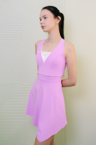 Теннисное платье женское Vinner ассиметрик WD02 (цикломен/белый) 