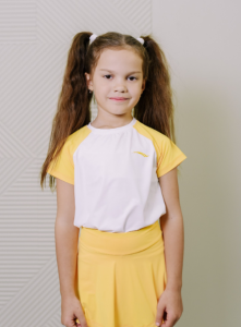 Теннисная футболка для девочки VINNER GTS01 (белый/желтый)