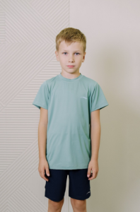 Теннисная футболка для мальчика Vinner BTS02 2025 (серо-зелёный) 