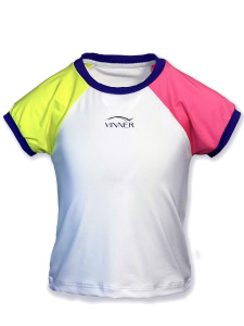 Теннисная футболка для девочки VINNER (розовый/желтый)