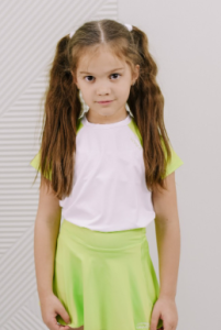 Теннисная футболка для девочки VINNER (белый/пастельно-зеленый)